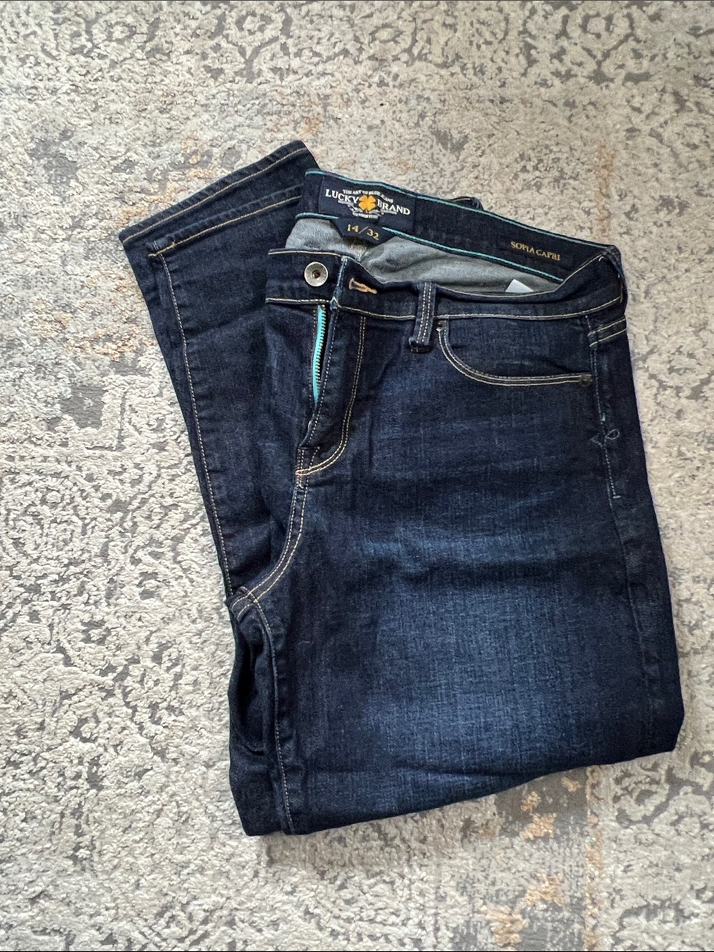 Lucky Brand Dark Indigo Denim Capri Jeans